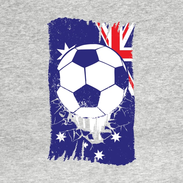 Vintage Aussie Flag with Football // Retro Australia Soccer by SLAG_Creative